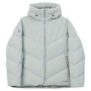 SPYDER蜘蛛秋冬女MOUNTAIN LIFE舒适保暖短款连帽羽绒服24MF216W