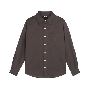 R2W美式摩卡色复古高级感棉麻衬衫女春夏防晒通勤休闲薄外套衬衣