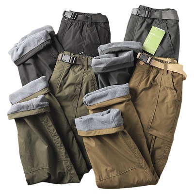 长裤工装裤潮加绒加厚抗风工装裤