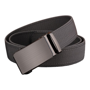 Jeep吉普自动扣皮带男士灰色帆布百搭休闲牛仔裤带男透气编织腰带