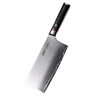 王麻子大马士革钢菜刀家用切菜切片切肉厨房刀具官方旗舰店正品