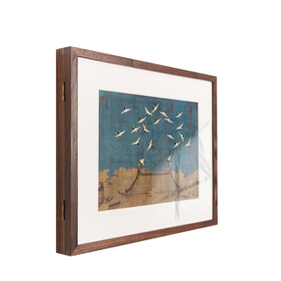 黑胡桃实木电表箱装饰画翻盖新中式日式配电箱弱电遮挡电闸盒挂画