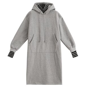 清仓孕妇裙秋冬加厚加绒遮肚子不显怀长袖连衣裙宽松连帽卫衣裙子