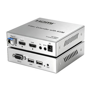 高清HDMI光端机4K@60Hz非压缩音视频HDMI转光纤收发器带USB键盘鼠标本地环出RS232音频分离光纤传输延长器