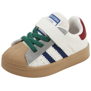 DR.DORA朵拉博士秋冬季贝壳头宝宝鞋子软底小白板鞋休闲学步小童