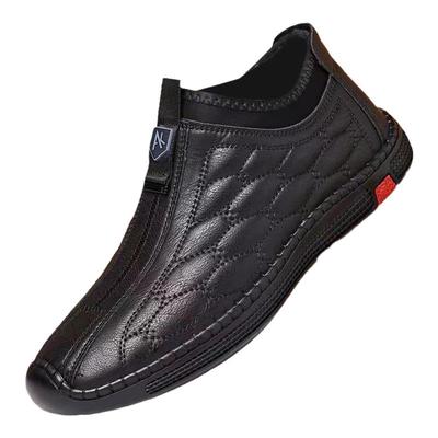 2025冬季新款男士棉鞋休闲皮鞋男加绒保暖加厚软底驾车爸爸鞋子