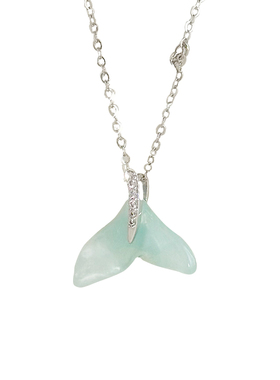 海蓝蓝亚克力蓝色鱼尾项链