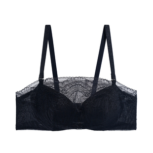 爱慕内衣女抗菌软钢圈薄模杯透气防走光抹胸蕾丝大胸显小文胸