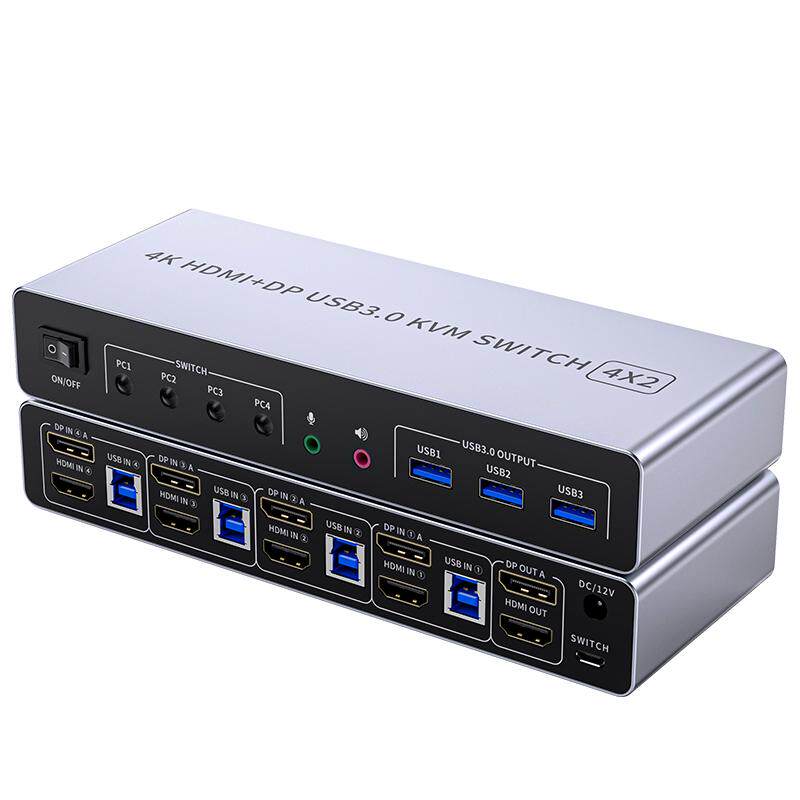 8K高清DP/HDMI双通道KVM切换器