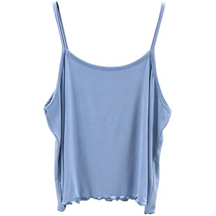 莫代尔小吊带背心女夏性感外穿打底牛油果绿内搭无袖百搭短款上衣