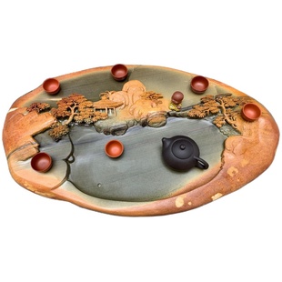 端石茶盘肇庆厂家精品绿端紫端宋坑梅花天然原石家用功夫茶台茶海