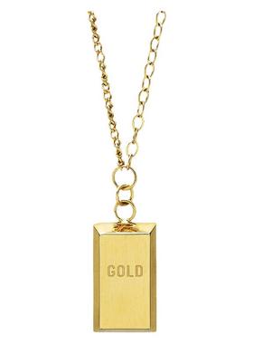 暴富小金砖项链女镀18K小金条