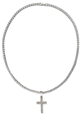 欧美镶钻十字架吊坠潮马思唯同款