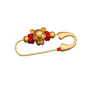 宝宝生肖纯铜镀金沙金别针孕妇平安胸针孕期新生婴儿安全防撞配件