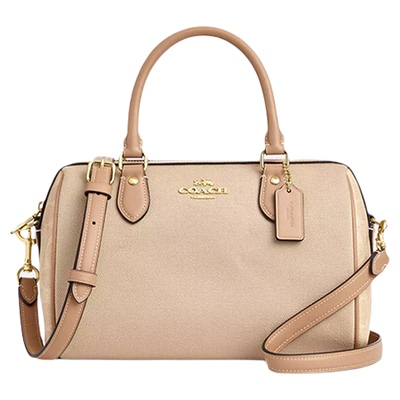 COACH/蔻驰中号织物拼接波士顿包