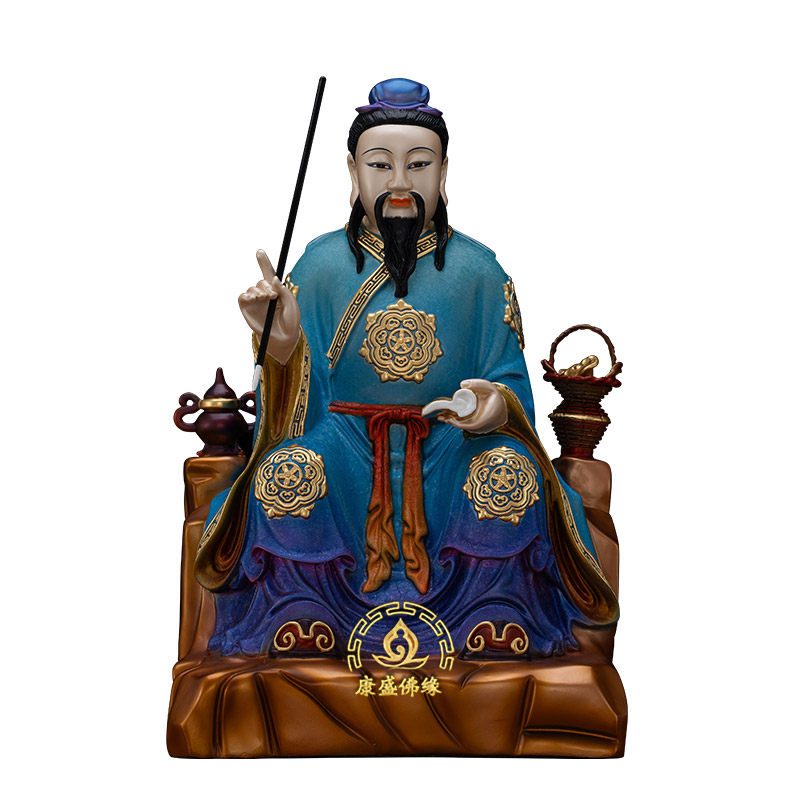 药王爷药王菩萨铜彩绘供奉摆件