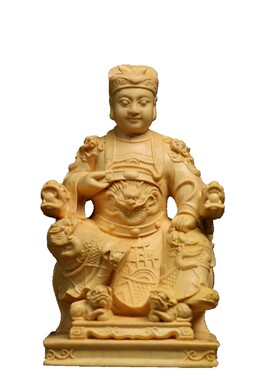 居舍黄杨木雕广泽尊王摆件