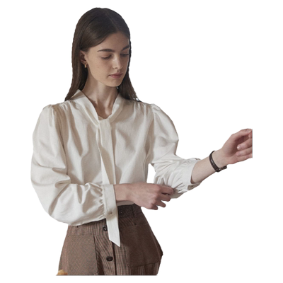 高贵洋气文艺套头长袖衬衫设计感