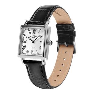英国ROTARY劳特莱手表复古男士女士小方表皮带石英腕表送新年礼物