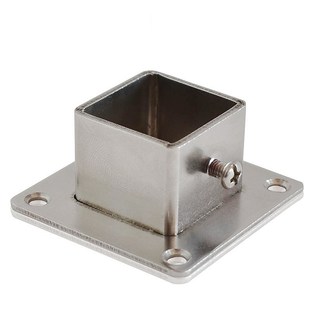 沛晴 方管法兰座25X25方形不锈钢接头护栏固定座30X30镀锌连接件