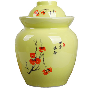 陶瓷泡菜坛子环保密封储物罐腌菜蛋咸菜缸四川泡菜双盖坛子景德镇
