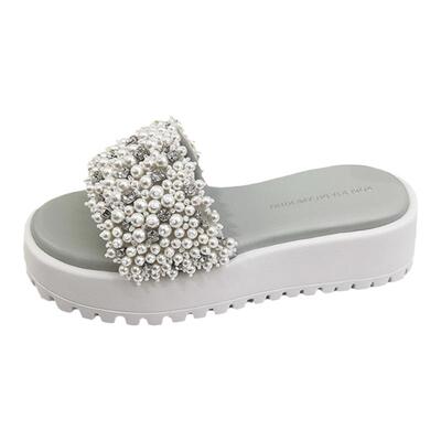 诺贝达PU松糕底时尚水钻老少皆宜