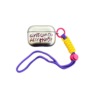 红色英文airpodspro3保护套适用苹果蓝牙耳机壳2代银色3代硅胶pro2小众创意男女第二代套4代防摔新款高级感软