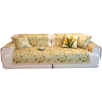 法式雪尼尔沙发垫四季通用防滑垫