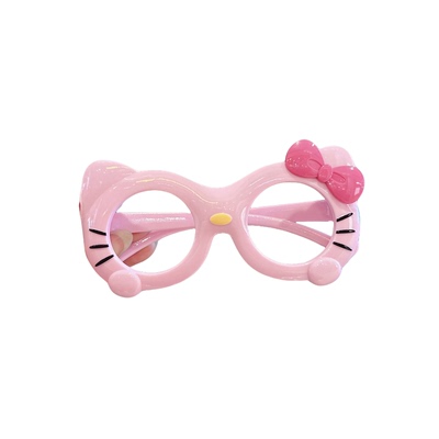 儿童眼镜女宝宝可爱卡通猫咪眼镜框架女童装饰拍照无镜片眼镜框潮