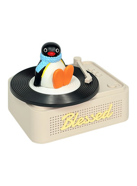复古蓝牙音响黑胶唱片pingu摆件