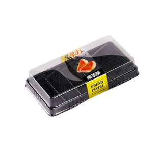 包邮梯形榴莲酥绿豆糕饼包装盒透明黑底包装盒老婆饼蛋糕卷西点盒