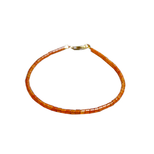 Ciel原创手工天然浅红玛瑙手链2mm极细管珠小红绳脚链项链本命年