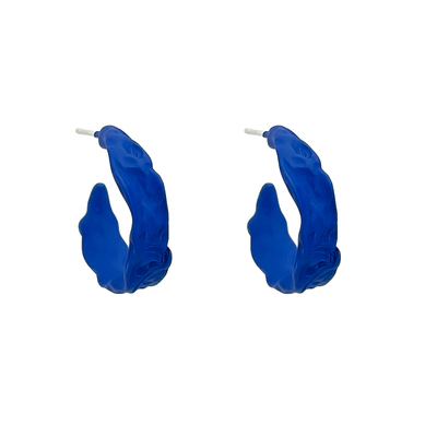 克莱因蓝C形耳钉女时尚INS风