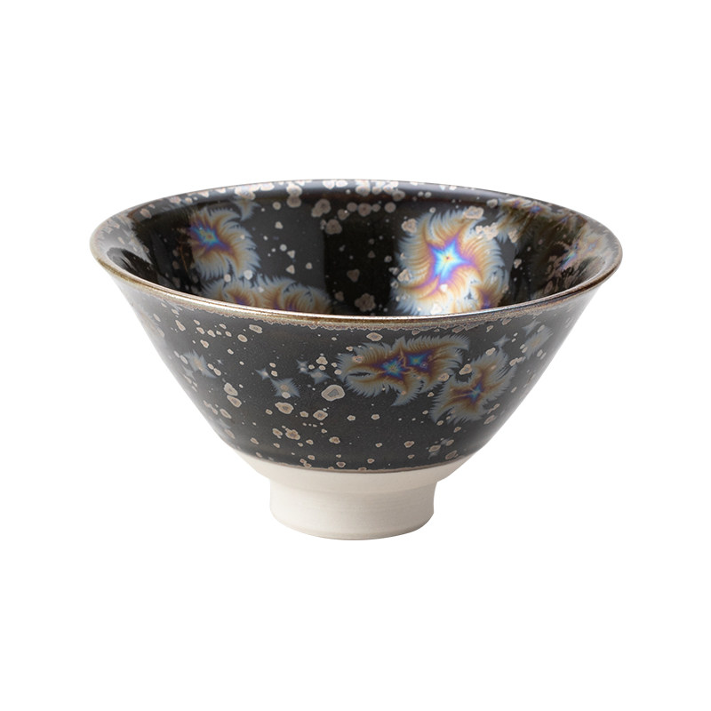 日本进口清水烧黑耀天目建盏茶杯高档手工窑变陶瓷茶具主人杯木盒