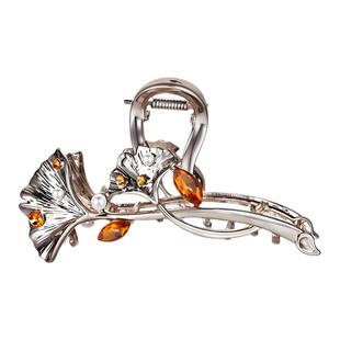 Cercoo/奢蔻一叶知秋手工纹理抓夹大号高级感发抓鲨鱼夹轻奢发夹