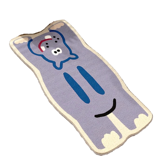 卡通波浪卧室地垫搞怪动物床边毯床前垫客厅家用毯子长条床尾地毯