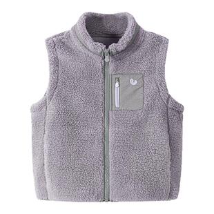 迷你巴拉巴拉男女童亲子抗静电毛绒马甲摇粒绒保暖户外风春新