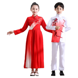 红歌儿童合唱服演出服装主持人演讲男女童诗歌朗诵中小学生表演服