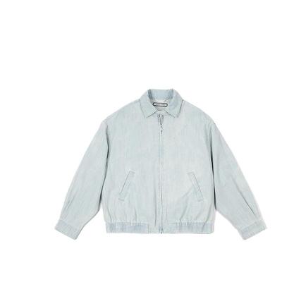 轻薄垂感冰蓝洗水牛仔哈灵顿外套