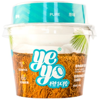 椰子酸奶0乳糖yeyo纯素食无蔗糖