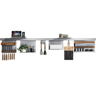 JEOYI太空铝厨房置物架壁挂调料架刀架免打孔墙上多功能收纳挂架