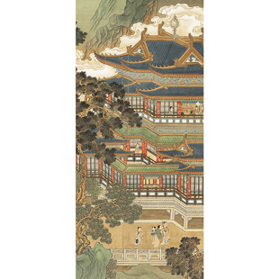 中式建筑书房装饰柜子推拉门贴纸复古大衣柜门改造自粘壁纸防水