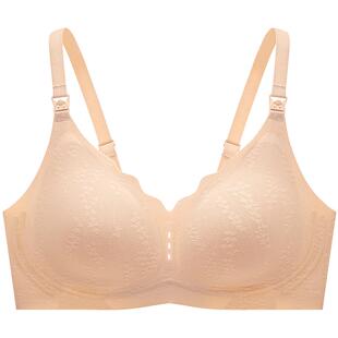 曼妮芬舒适无钢圈肩开扣含杯垫无痕哺乳文胸芒果杯胸罩20812394
