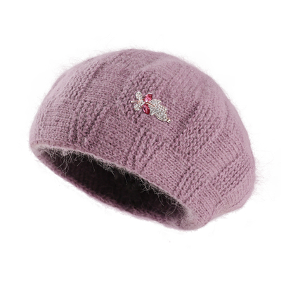 老年人妈妈帽子冬季洋气贝雷帽