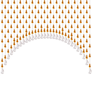 洛曼斯风水门帘拱形珠帘水晶隔断帘 客厅卧室成品卫生间挂帘葫芦