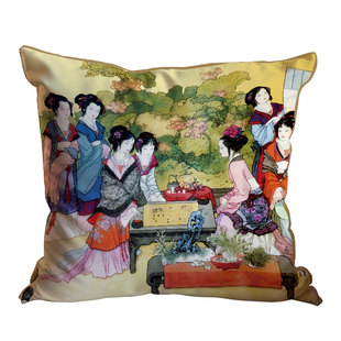 新中式古典雅致沙发靠垫金陵十二钗靠枕文化内涵床头靠包美女抱枕