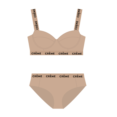 Creme运动文胸系列法式撞色logo