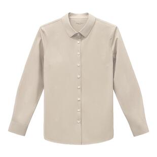 Degre Zero【免烫抗菌】长袖衬衫女方领高弹匹马棉高端衬衣浅燕麦