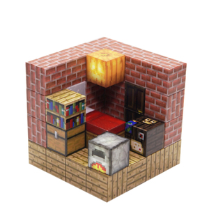 我的世界发光磁力方块积木手办灯光磁力迷你世界周边磁铁磁吸摆件