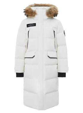 雪中飞冰雪系列26新款男女情侣长羽绒服高端貉子毛加厚高充绒